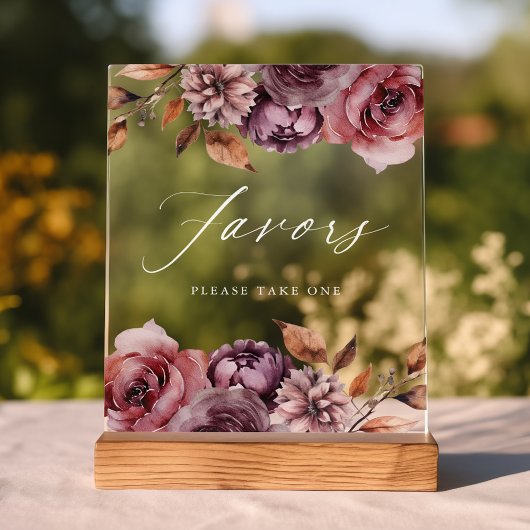 Rustieke herfst Bloemen gunsten bruiloft gunsten Acryl Bord