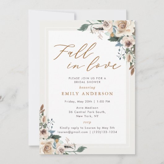 Rustieke Herfst Bloemen Herfst in Liefde Vrijgezel Kaart (Voorkant)