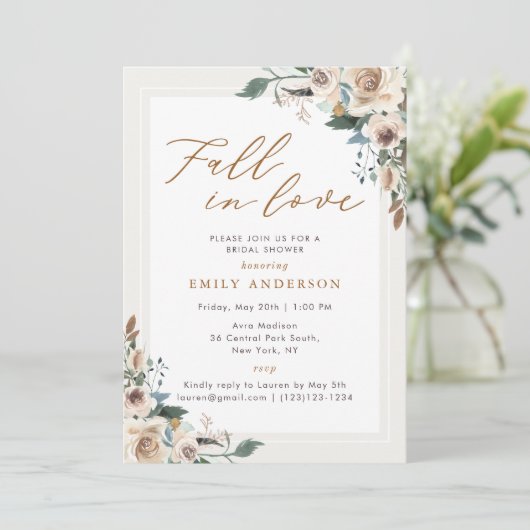 Rustieke Herfst Bloemen Herfst in Liefde Vrijgezel Kaart (Staand voorkant)