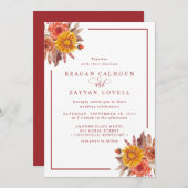 Rustieke Herfst Bloemen Herfstbruiloft Kaart (Voorkant / Achterkant)