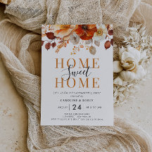 Rustieke herfst Bloemen Housewarming Party Uitnodi