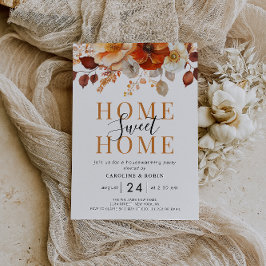 Rustieke herfst Bloemen Housewarming Party Uitnodi