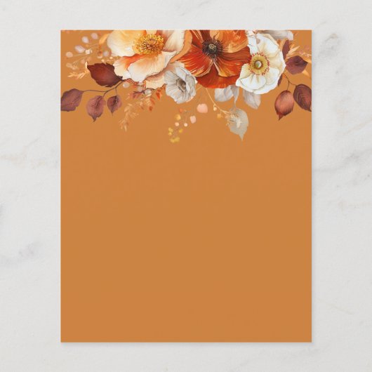 Rustieke herfst Bloemen Housewarming Party Uitnodi (Achterkant)