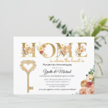 Rustieke Herfst Bloemen Housewarming Uitnodiging