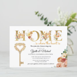 Rustieke Herfst Bloemen Housewarming Uitnodiging