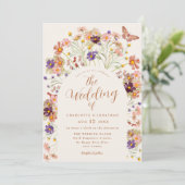 Rustieke Herfst Bloemen Huwelijk Kaart (Staand voorkant)