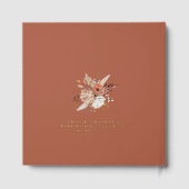 Rustieke Herfst Bloemen Huwelijk Terracotta Echte  Gastenboek (Achterkant)