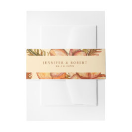 Rustieke Herfst Bloemen Huwelijksuitnodiging Belly Uitnodigingen Wikkel