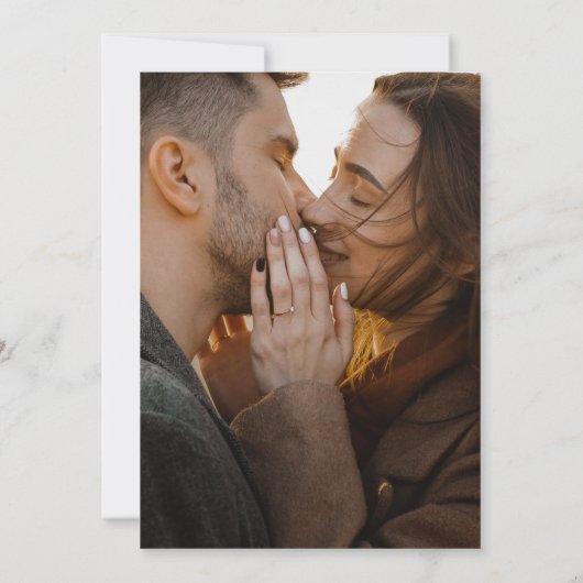 Rustieke Herfst Bloemen Lijst Foto Bruiloft Save The Date (Achterkant)