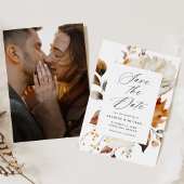 Rustieke Herfst Bloemen Lijst Foto Bruiloft Save The Date