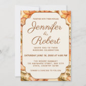 Rustieke Herfst Bloemen Lijst Huwelijksuitnodiging Kaart (Voorkant)