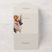 Rustieke Herfst Bloemen op Beige All In One Uitnodiging (Buitenkant)