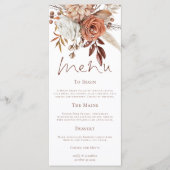 Rustieke Herfst Bloemen Pampas Grassen Fall Weddin Menu (Voorkant)