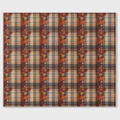 Rustieke Herfst Bloemen Plaid Gift Cadeaupapier (Vlak)