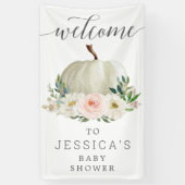 Rustieke Herfst Bloemen Pompoen Vinyl Verjaardag W Spandoek (Verticaal)