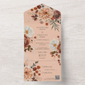Rustieke Herfst Bloemen QR Code All In One Uitnodiging (Binnen)
