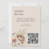 Rustieke Herfst Bloemen QR Code Foto delen Kaart (Voorkant)