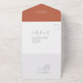 Rustieke herfst bloemen script bruiloft all in one uitnodiging (Buitenkant)