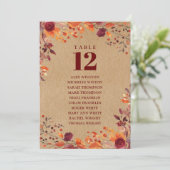 Rustieke Herfst Bloemen Tafel Aantal Zitplaatsen G Kaart (Staand voorkant)