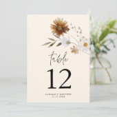 Rustieke Herfst Bloemen Tafel Nummer Kaart (Staand voorkant)