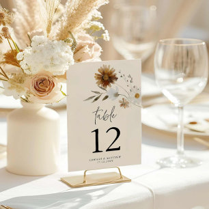 Rustieke Herfst Bloemen Tafel Nummer Kaart