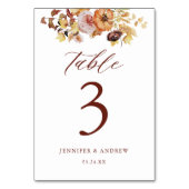 Rustieke Herfst Bloemen Tafel Zitplaatsen Kaarten (Voorkant)