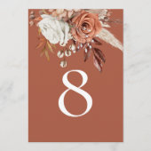 Rustieke Herfst Bloemen Terracotta Tafelnummer (Voorkant)