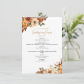 Rustieke herfst Bloemen Thanksgiving Menu (Staand voorkant)