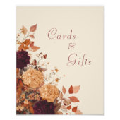 Rustieke Herfst Bloemen Trouwkaarten & Geschenken  Foto Afdruk (Voorkant)
