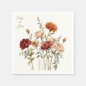 Rustieke Herfst Bloemen Trouwpapier Servetten (Voorkant)