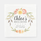 Rustieke Herfst Bloemen Vrijgezellenfeest Dank u Servet (Voorkant)