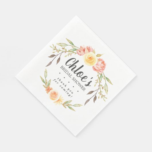 Rustieke Herfst Bloemen Vrijgezellenfeest Dank u Servet (Hoek)