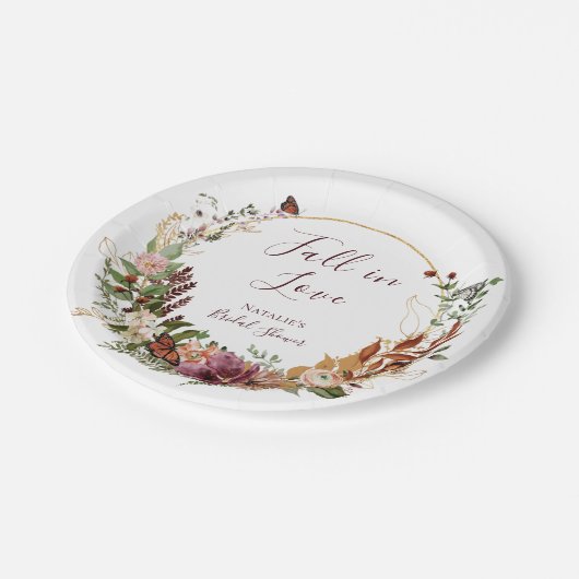 Rustieke Herfst Bloemen Vrijgezellenfeest Papier B Papieren Bordje (Gekanteld)