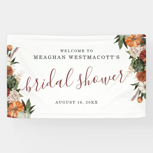 Rustieke herfst bloemen | Vrijgezellenfeest Welkom Spandoek (Horizontaal)