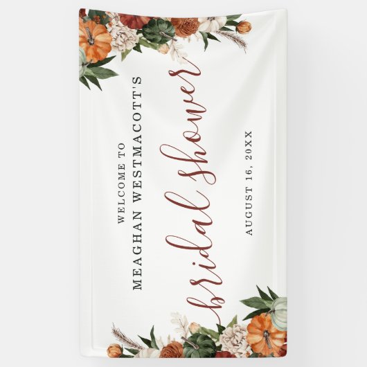 Rustieke herfst bloemen | Vrijgezellenfeest Welkom Spandoek (Verticaal)