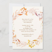 Rustieke Herfst Bloemen Waterverf Krans Boho Huwel Kaart (Voorkant)