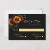 Rustieke Herfst Bloemen Zonnebloem Fall Wedding RSVP Kaartje (Achterkant)