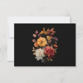 Rustieke Herfst Bloemen Zwart Trouwen RSVP Kaart (Achterkant)