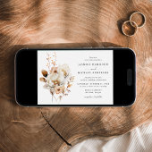 Rustieke herfst bloemenboeket bruiloft kaart