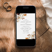 Rustieke herfst bloemenboeketten bruiloft kaart