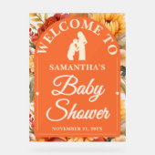 Rustieke Herfst Bloemenboog Baby shower Welkom Acryl Bord (Voorkant)