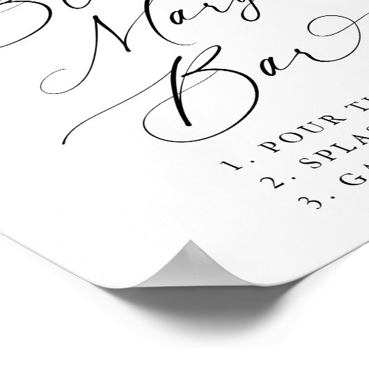 Rustieke herfst bloemenbruiloft bloedige Mary Bar  Poster (Hoek)