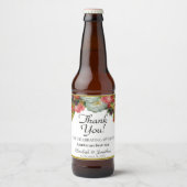  rustieke Herfst bloemenbruiloft dank u Bier Etiket (Voorkant)