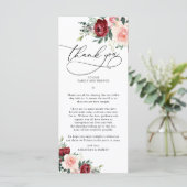Rustieke Herfst bloemenbruiloft dank u brief Kaart (Staand voorkant)