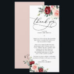 Rustieke Herfst bloemenbruiloft dank u brief Kaart<br><div class="desc">Deze aanpasbare Thank You Letter-Kaart is ontworpen om te coördineren met ons collectie van Romantic Blooms en is voorzien van waterverf bordeaux en blozen met groene bladeren in combinatie met een stijlvol serif lettertype en elegante kalligrafie-tekstafbeeldingen. Overeenkomende objecten beschikbaar.</div>