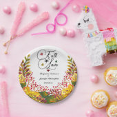 Rustieke herfst bloemenbruiloft Herfst in liefde Papieren Bordje (Feest)