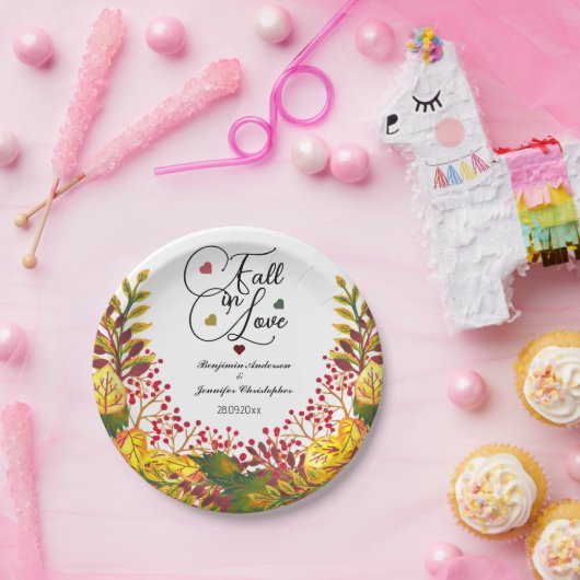 Rustieke herfst bloemenbruiloft Herfst in liefde Papieren Bordje (Feest)