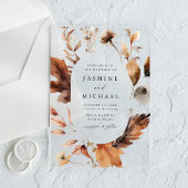 Rustieke herfst bloemenbruiloft Lijst Acryl Uitnodigingen