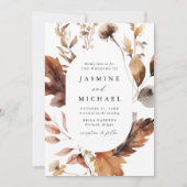 Rustieke herfst bloemenbruiloft Lijst Kaart (Voorkant)