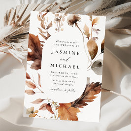 Rustieke herfst bloemenbruiloft Lijst Kaart